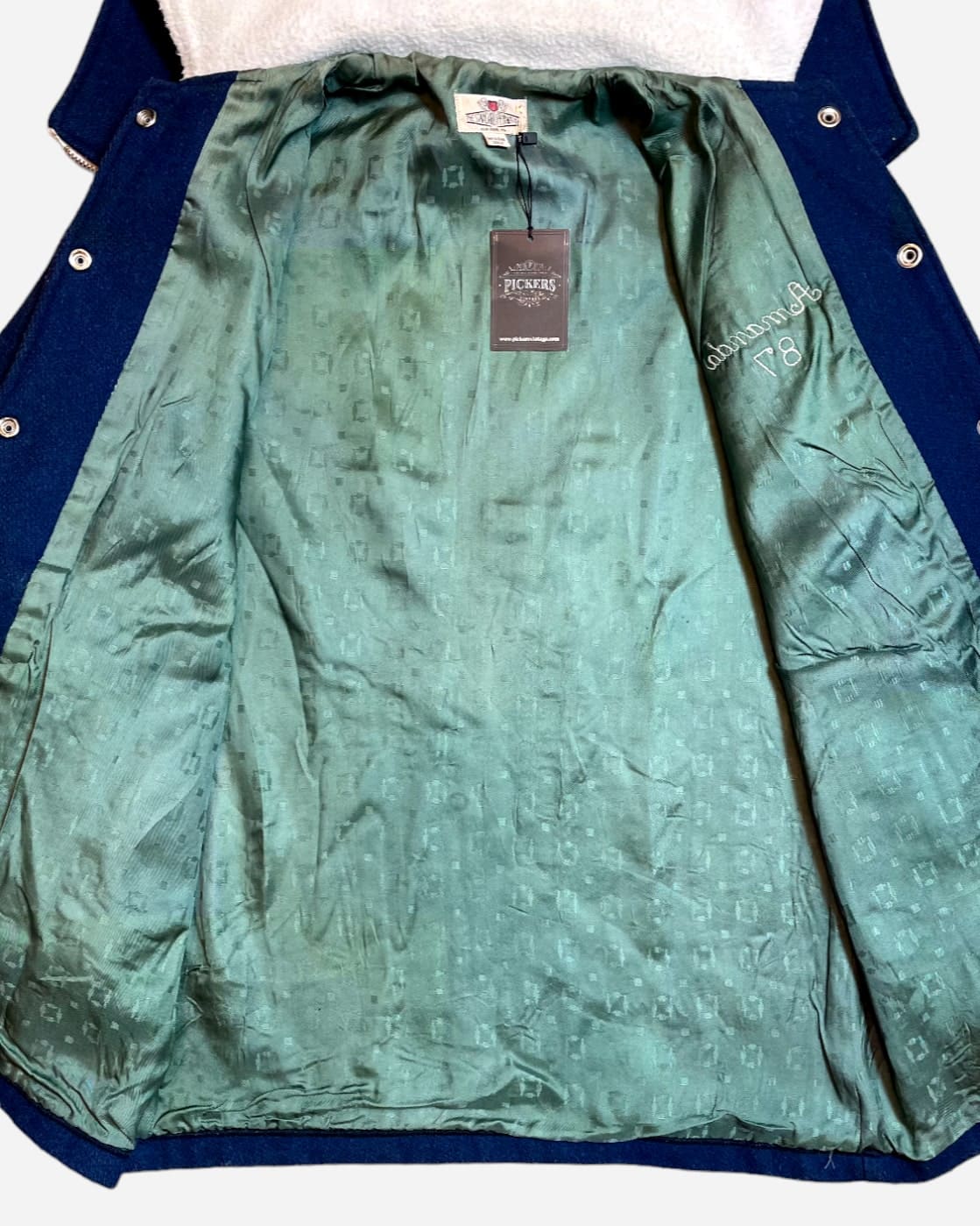 Veste vintage pour étudiants, Manteau de baseball rétro, Veste à lettres chenille, Veste sportif des années 90, Blouson d'équipe universitaire classique, Boutique Pickers Vintage Officiel, Mode Vintage Homme, Femme et Enfant