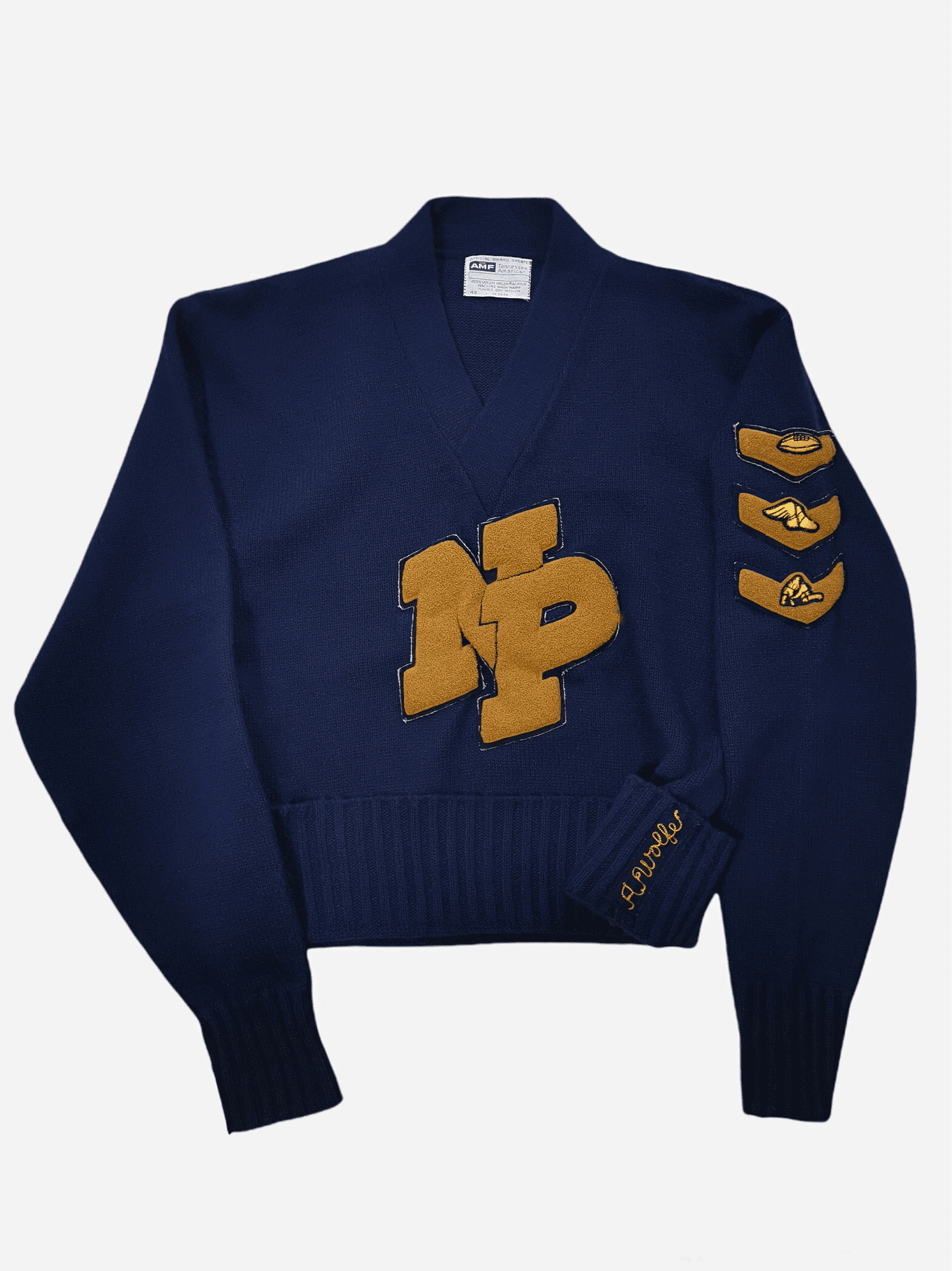 Pull universitaire vintage homme